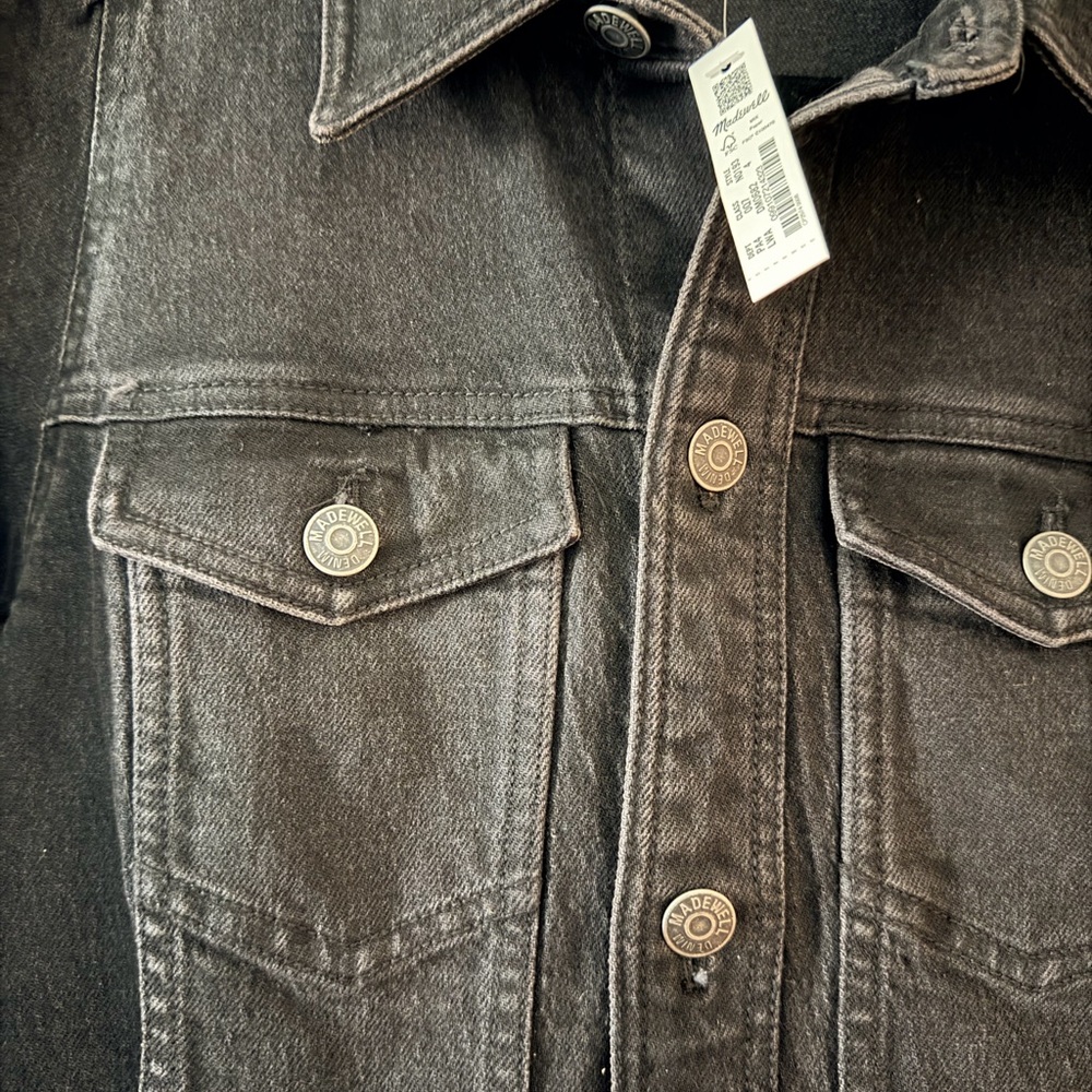 NWT Madewell Black Denim Mini Dress - Picture 3 of 4